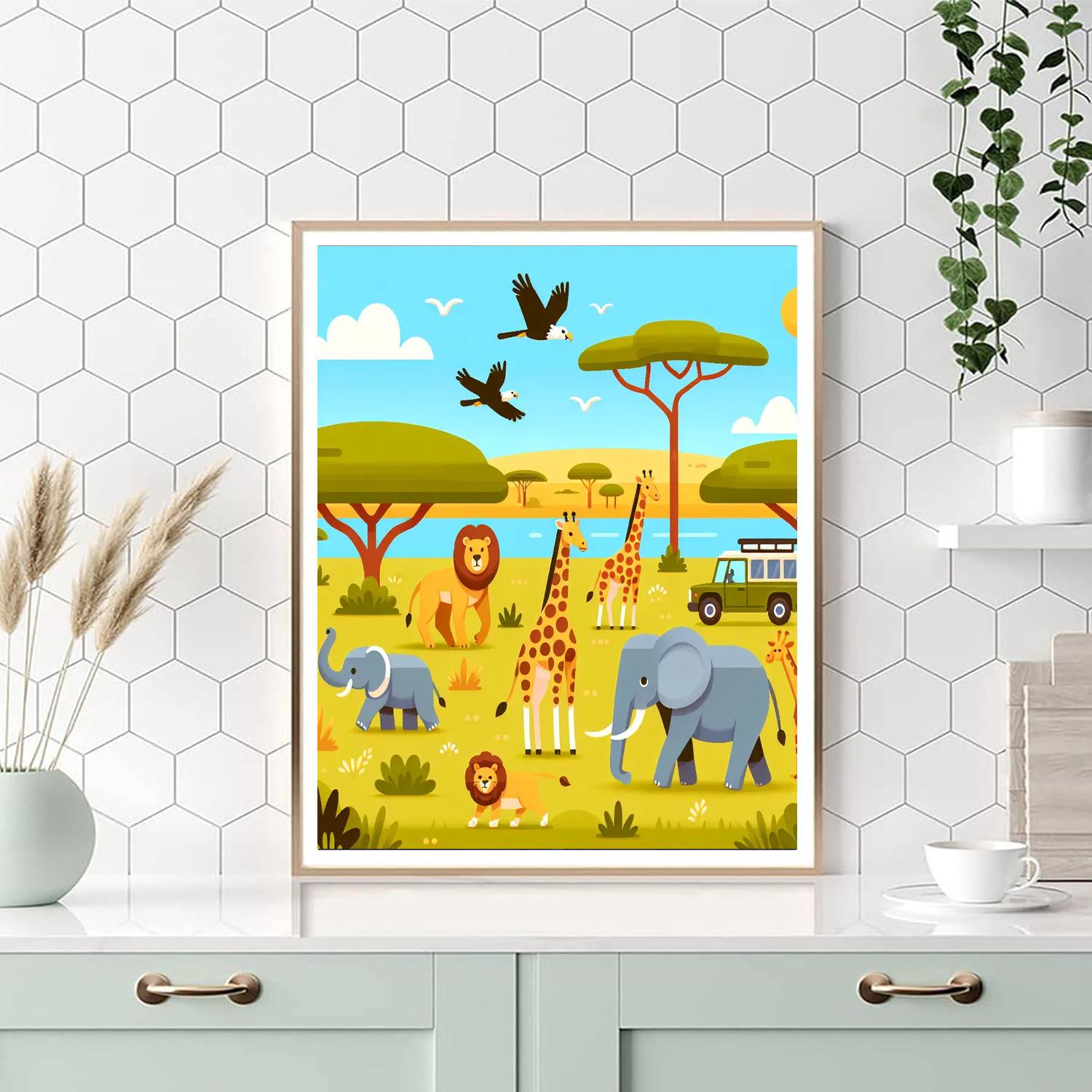 Safari In The Serengeti Paint By Numbers Art