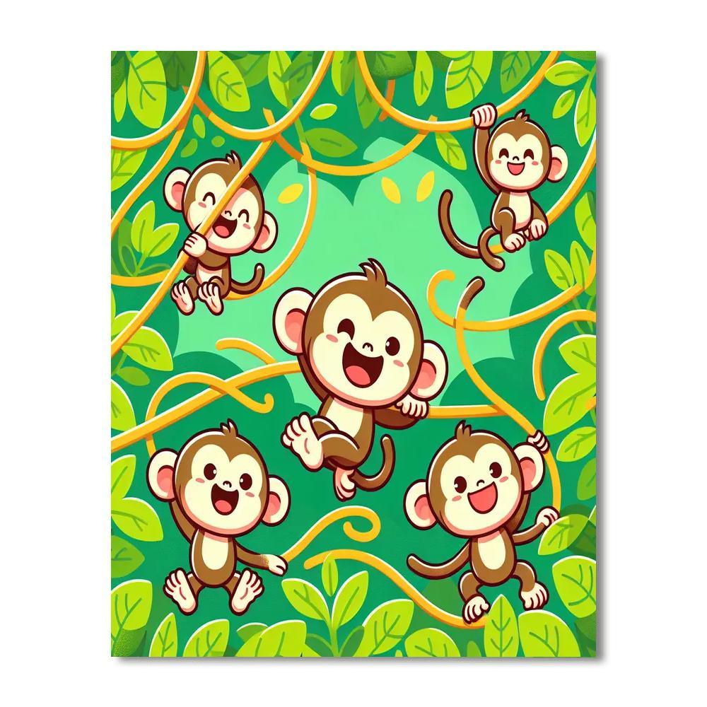 Mischievous Monkey Madness Paint By Color