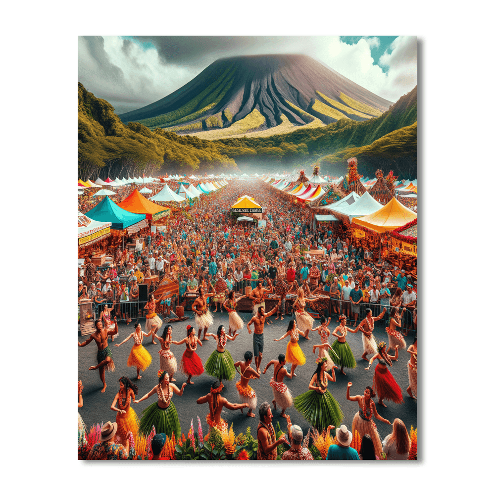 Pahoa Lava Festival - Hawaii, Usa Paint By Number