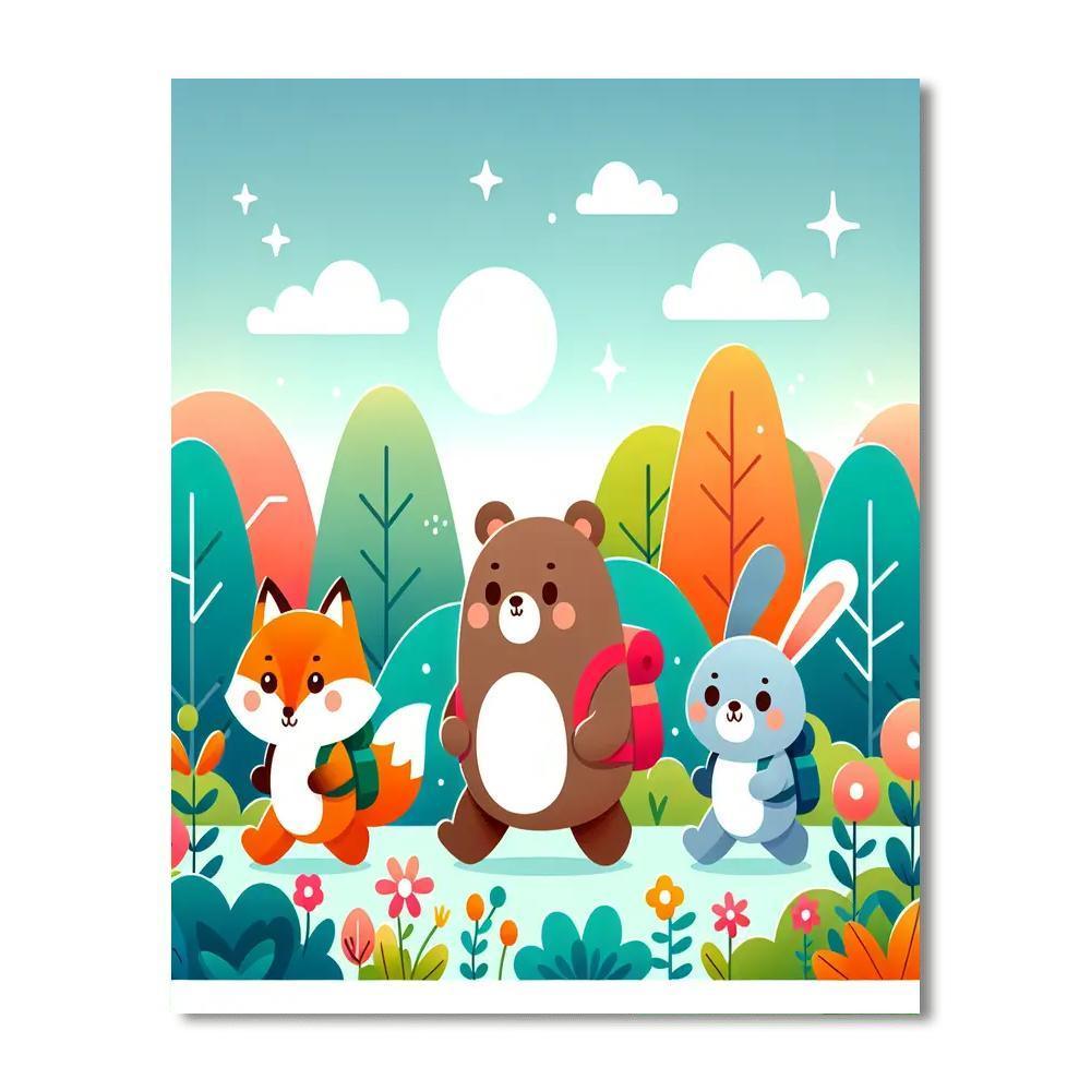 Cute Animal Explorers Painting By Numbers Kit