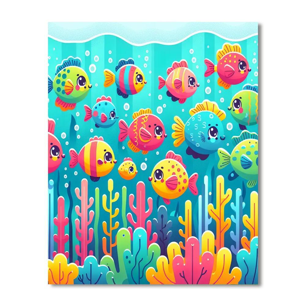 Rainbow Fish Parade Numbered Painting Kits