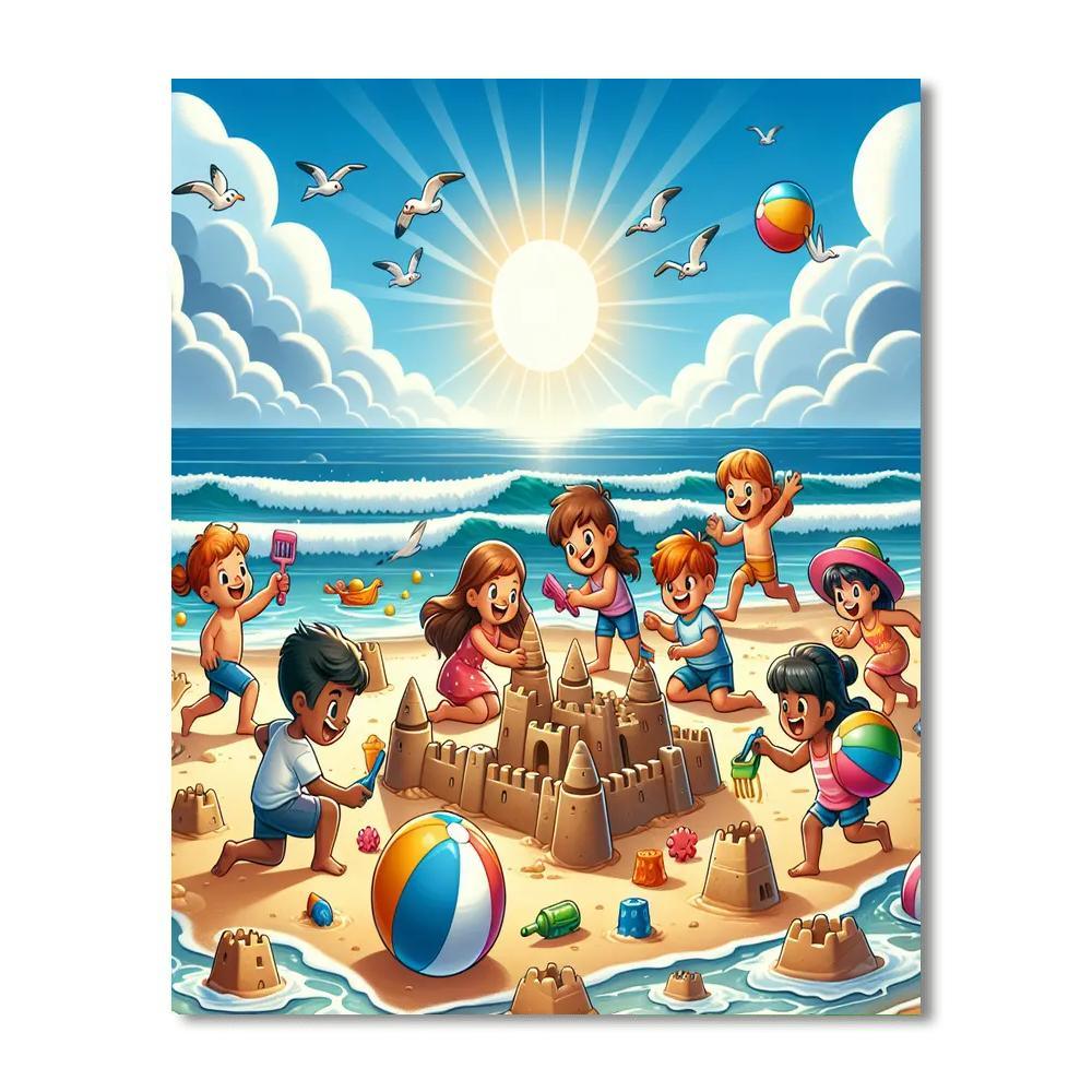 Sunny Seaside Fun Paint By Numbers