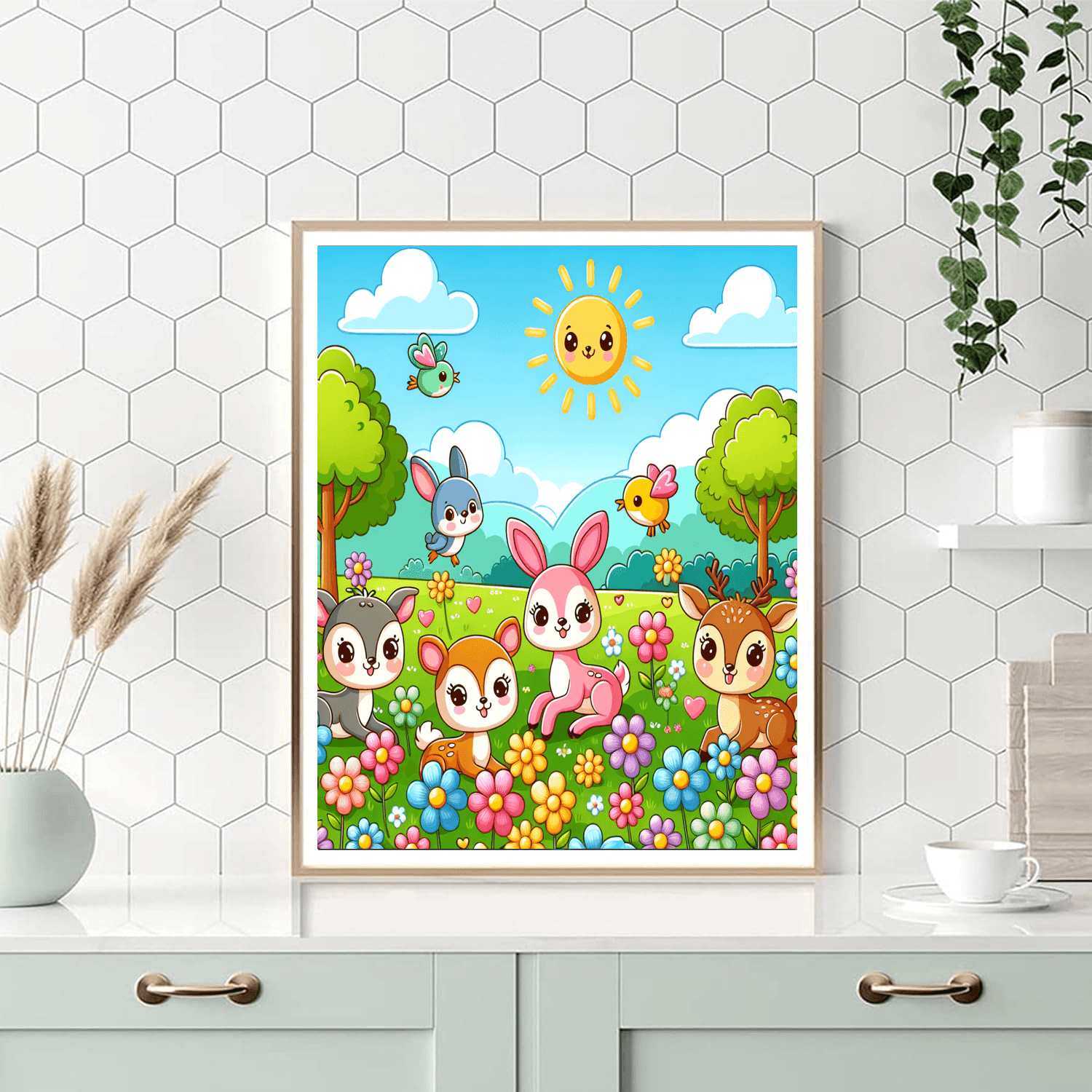 Cute Critters In The Meadow Number Painting