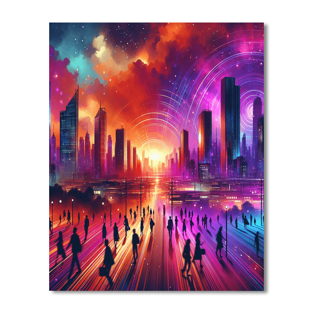 Mystic Sunset Over Cityscape - DIY Painting By Numbers Kit – Artistry Rack
