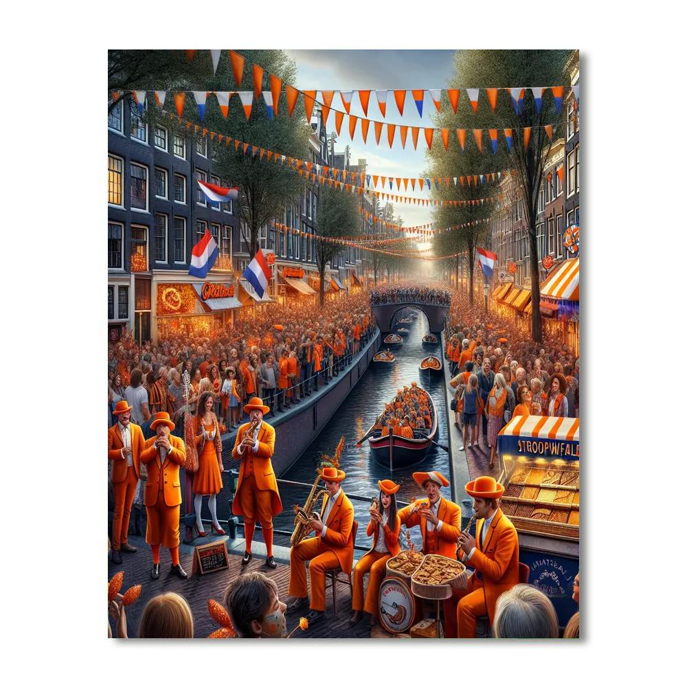 Kings Day - Amsterdam, Netherlands Paint By Numbers Kits