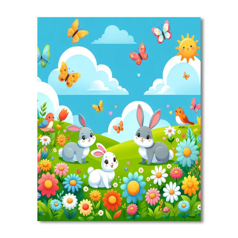 Adventure In A Flower Meadow Paint By Numbers