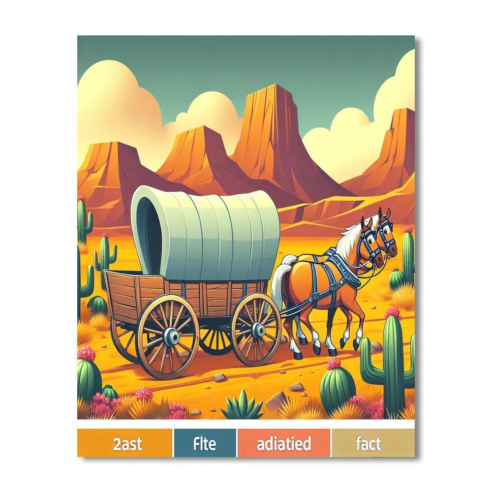 Wild West Wagon Train Painting By Numbers Kit