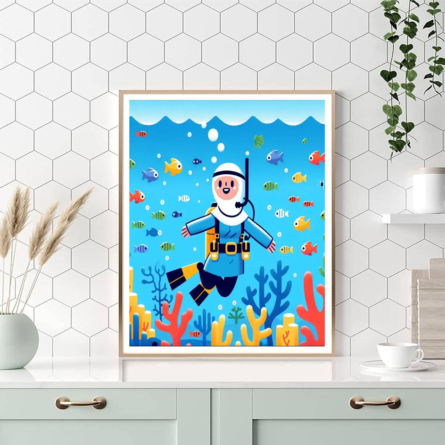 Daring Diver Paint By Numbers
