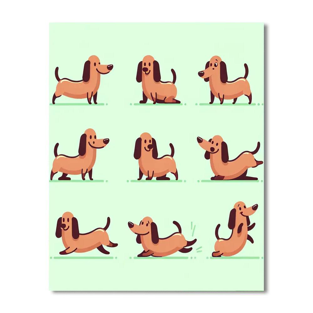 Silly Sausage Dogs Paint By Numbers Art