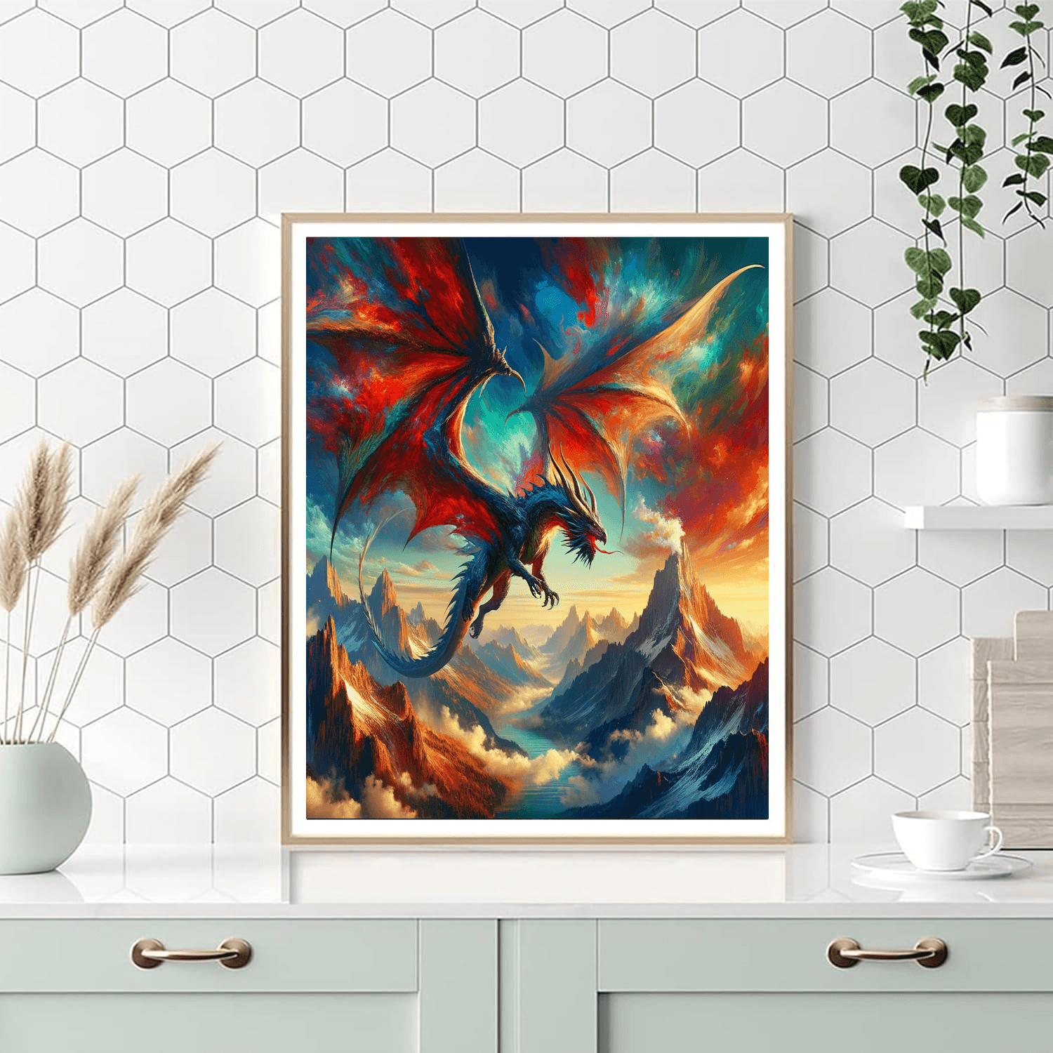 Dragon's Majestic Flight Paint By Number