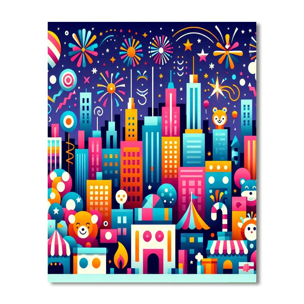 Cityscape Celebration Paint By Color