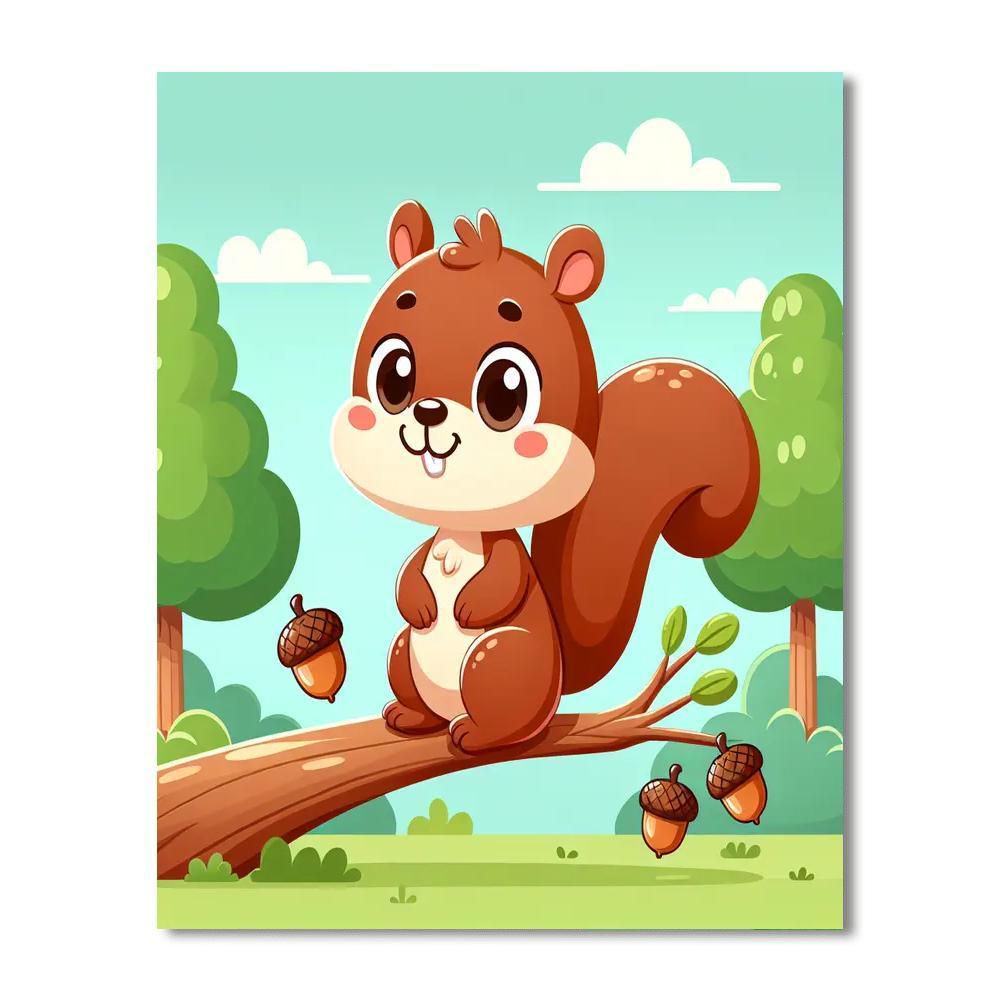 Whimsical Squirrel Paint By Color