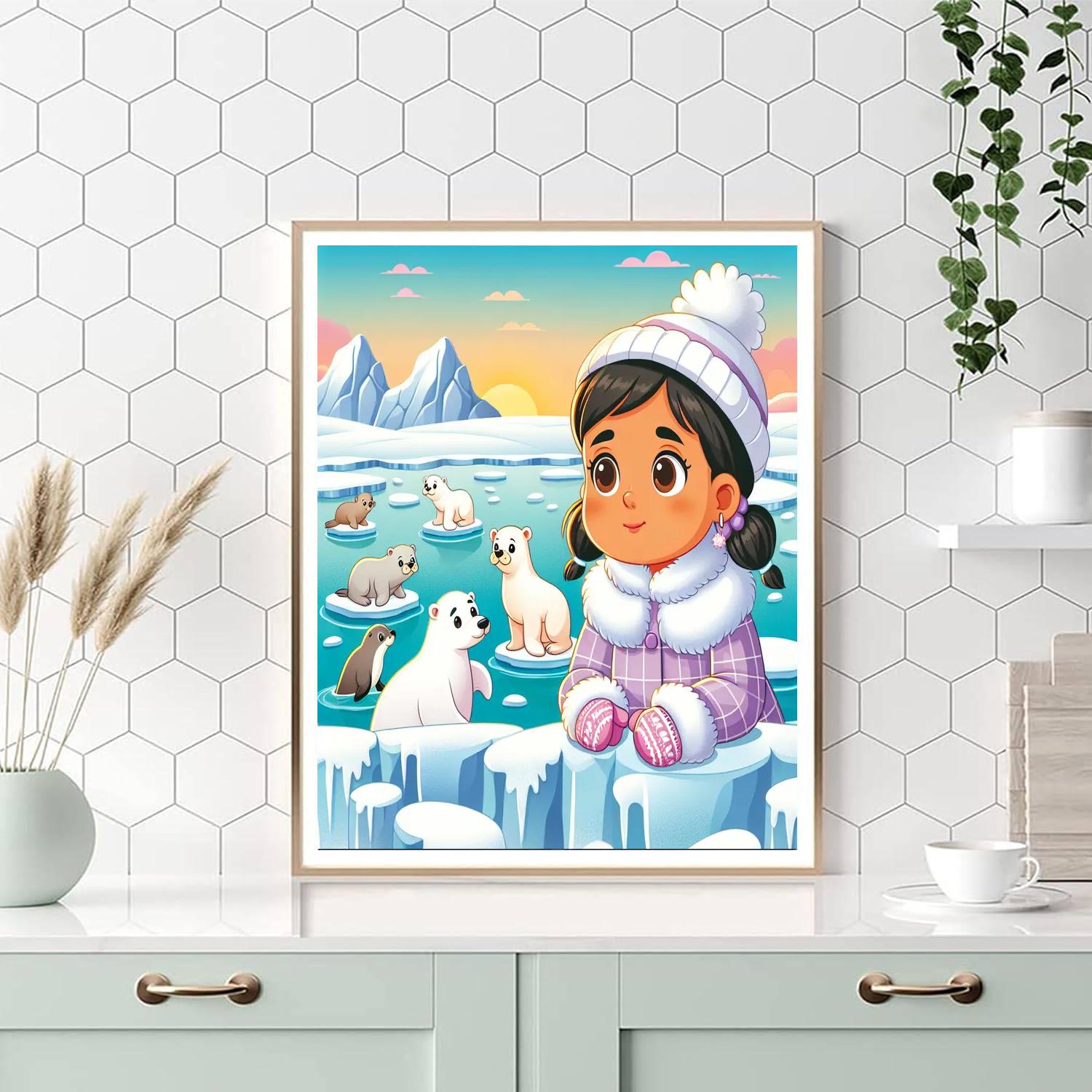Arctic Wildlife Exploration Painting Number Kit