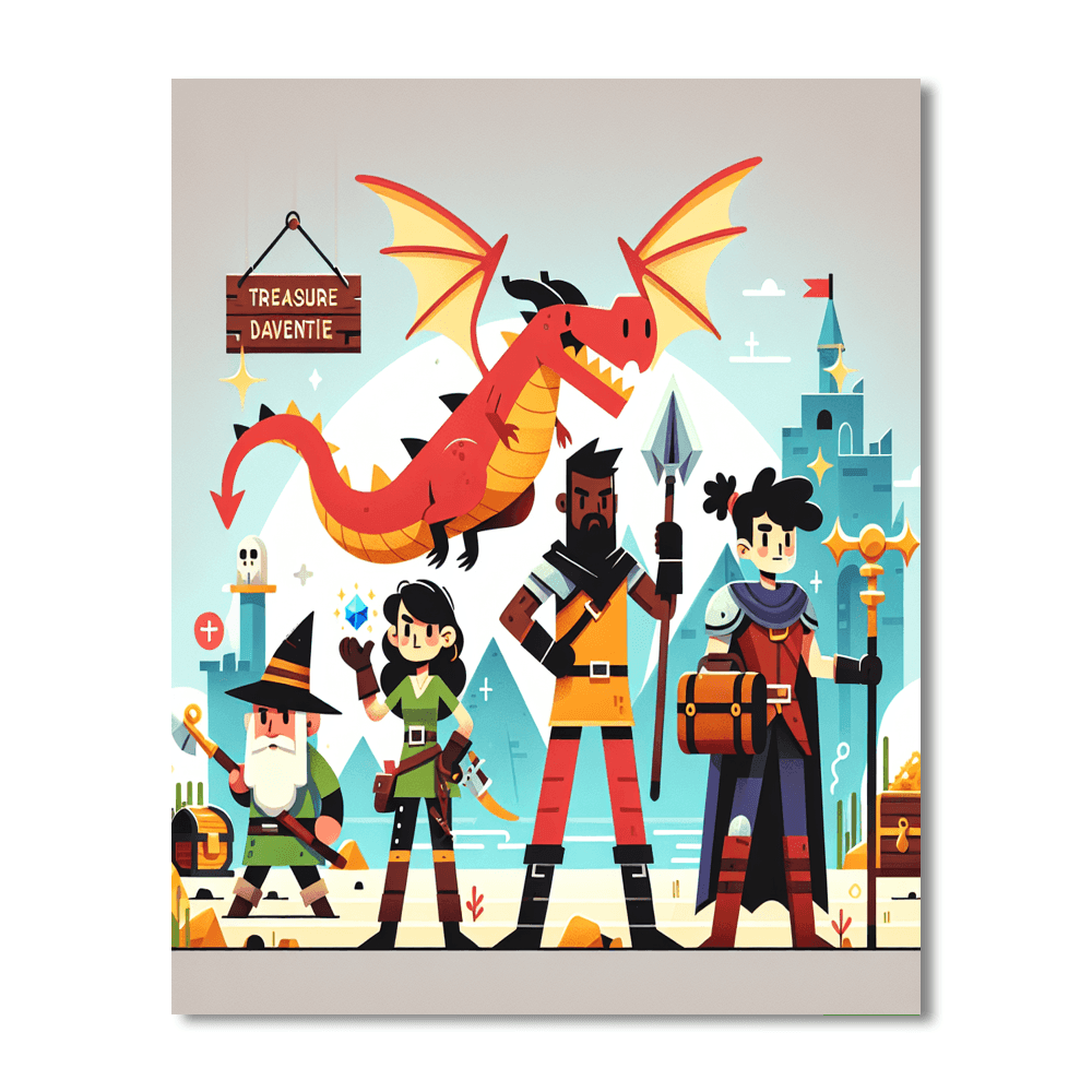 Dragon's Treasure Hunt Paint By Numbers Art