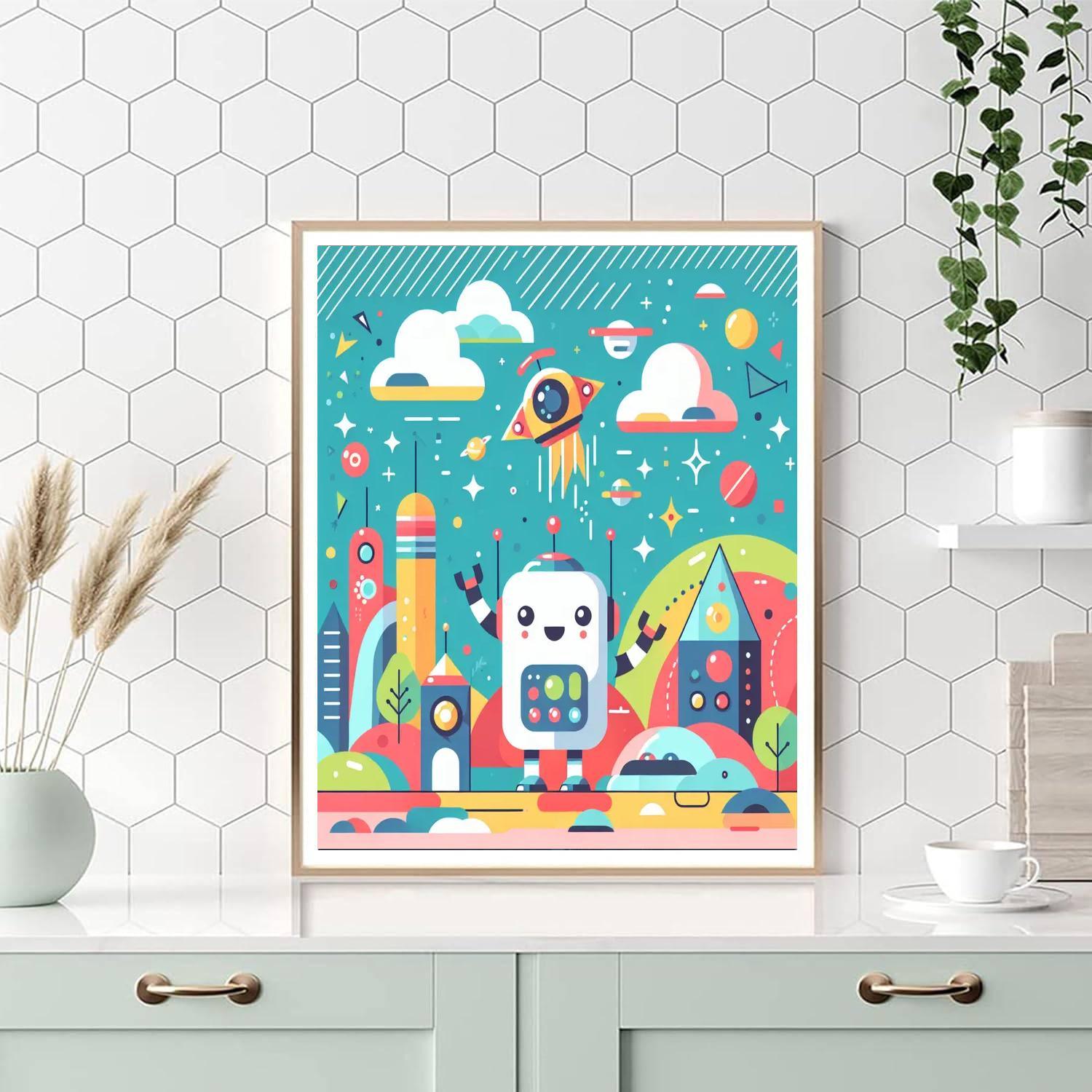 Curious Robots Paint By Numbers Art