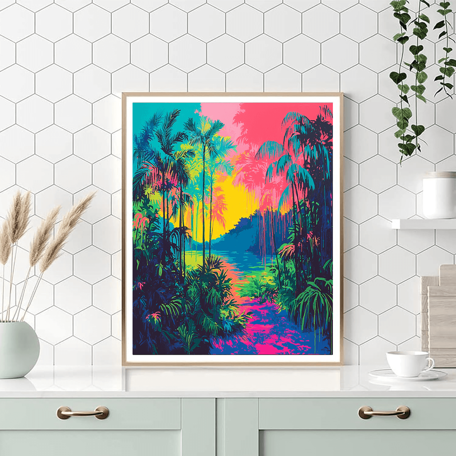 Damien Hirst Inspired Neon Jungle  Paint By Numbers Kits
