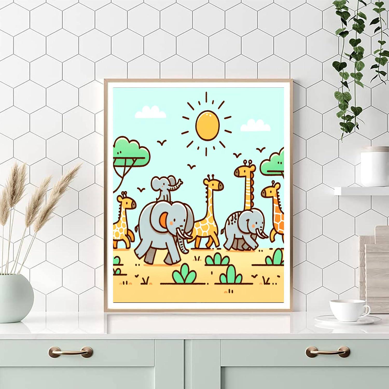 Sunny Savanna Parade Painting By Numbers Kit