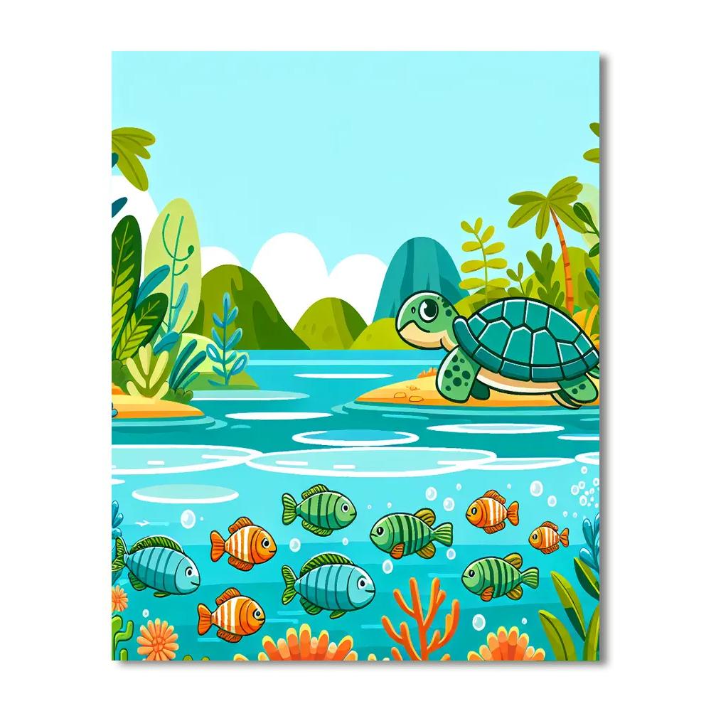 Lively Lagoon Gathering Paint By Numbers Art