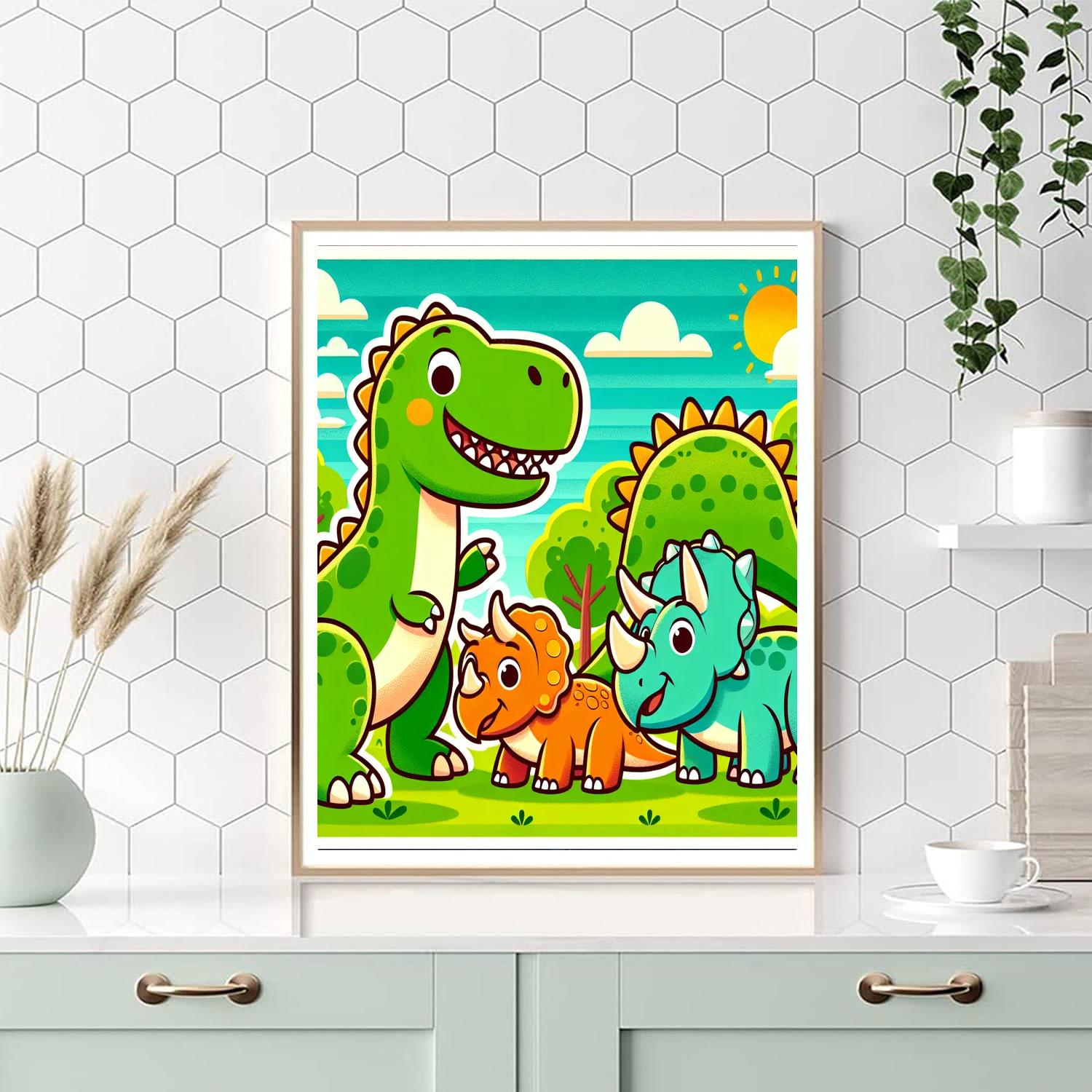Daring Dinosaur Friends Numbered Painting Kits