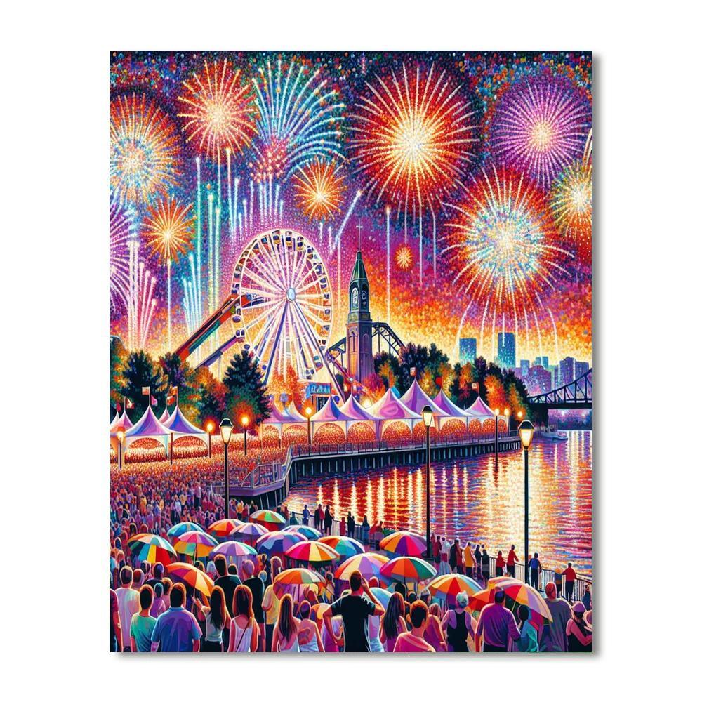 Montreal Fireworks Festival - Canada Numbered Painting Kits