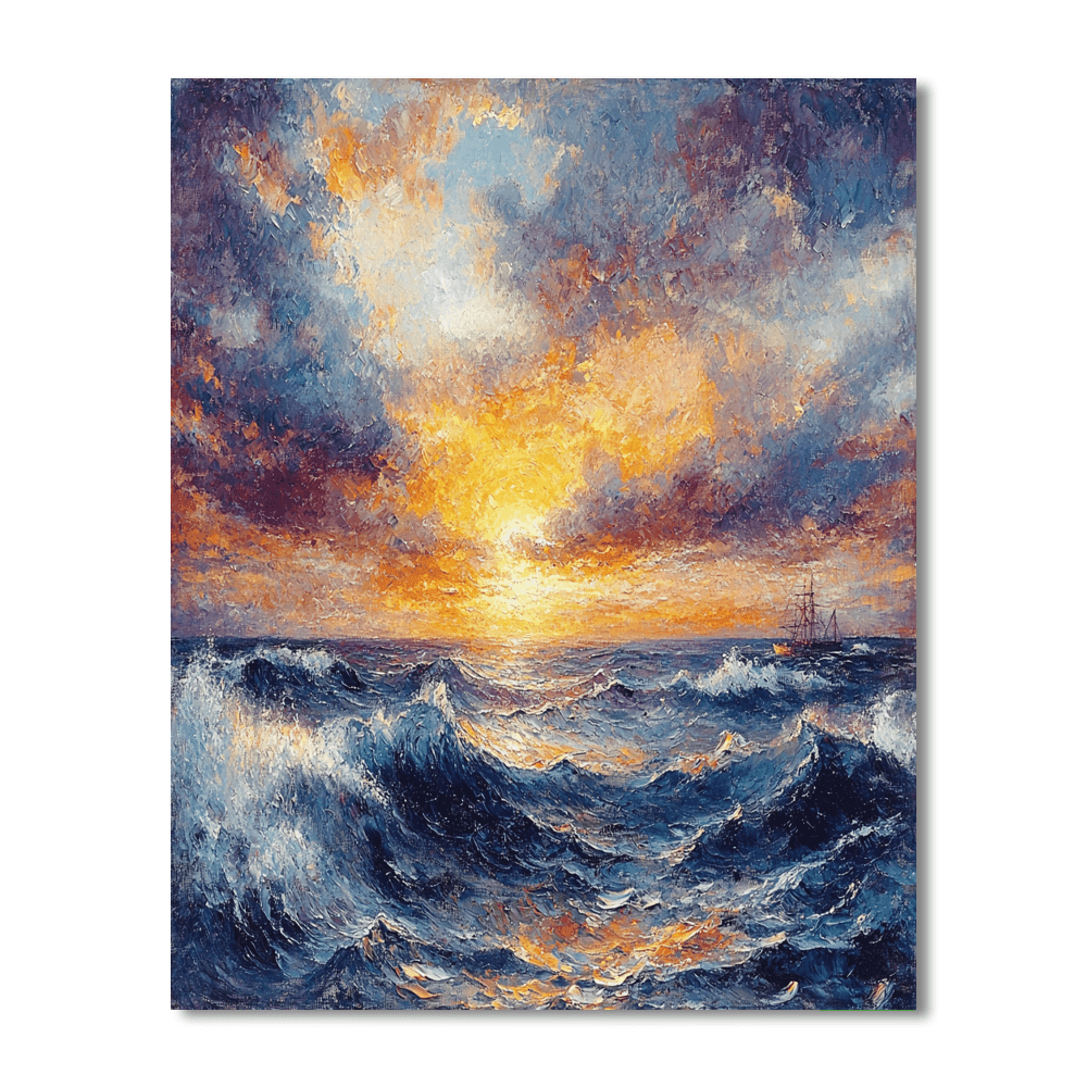 J.M.W. Turner Inspired Melancholic Waves  Paint By Numbers Kits