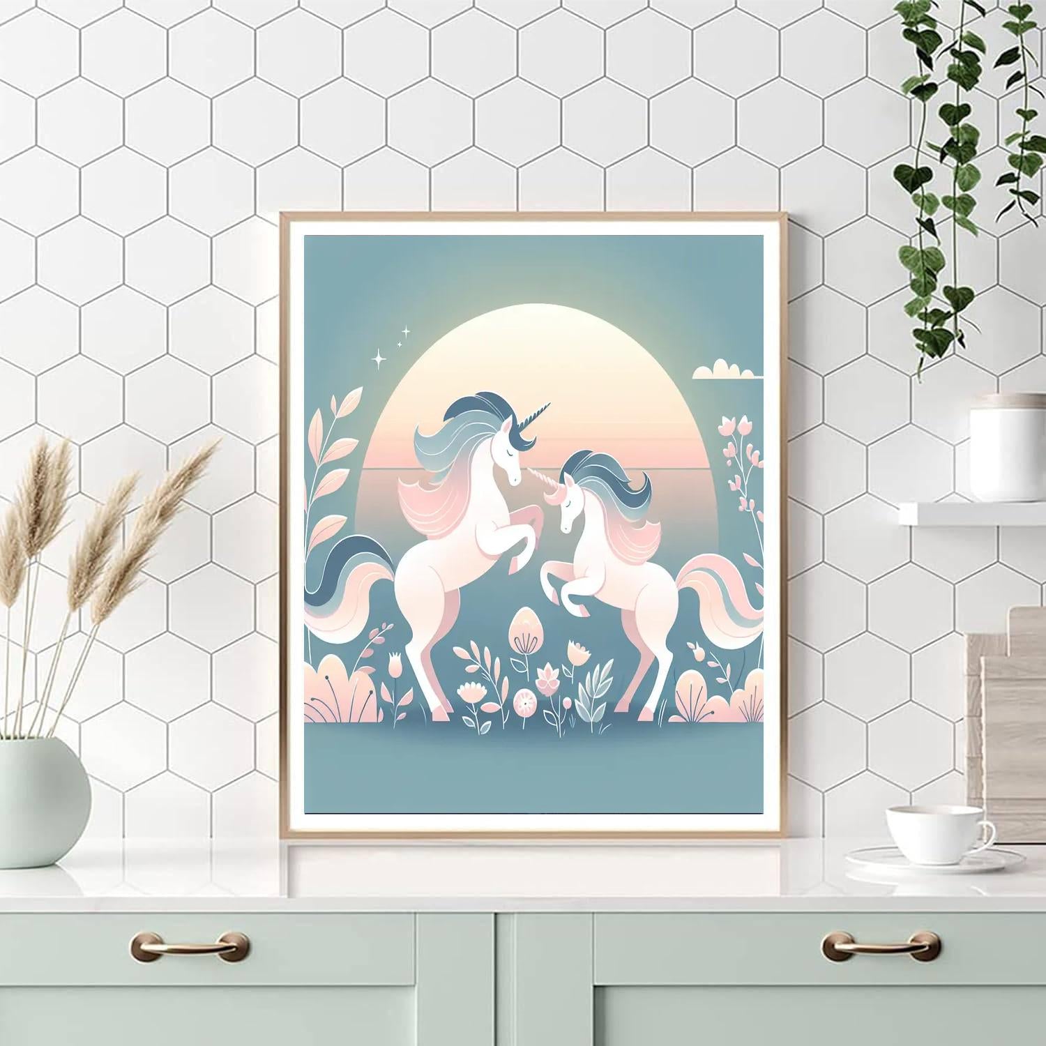 Unicorn Meadows At Dawn Paint By Numbers Art