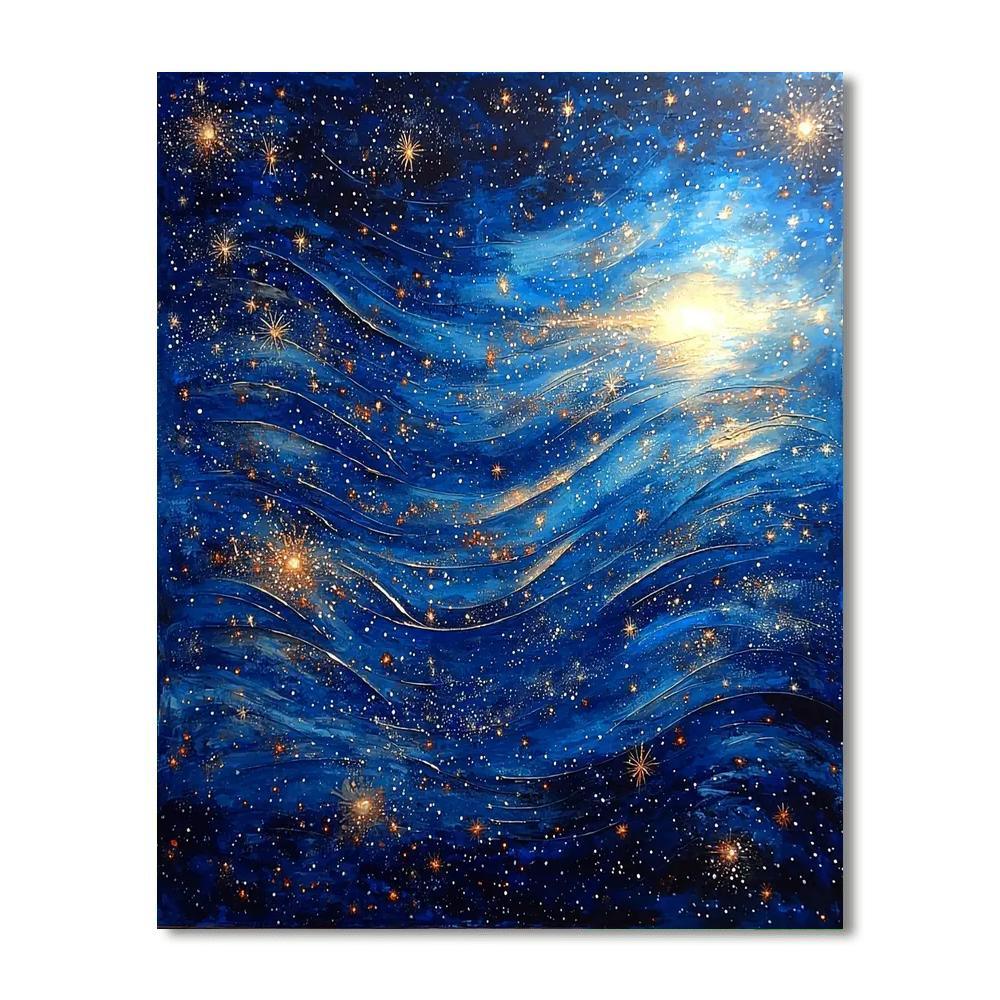 Leonardo Da Vinci Inspired Celestial Serenade: Stars And Swirls  Numbered Painting Kits