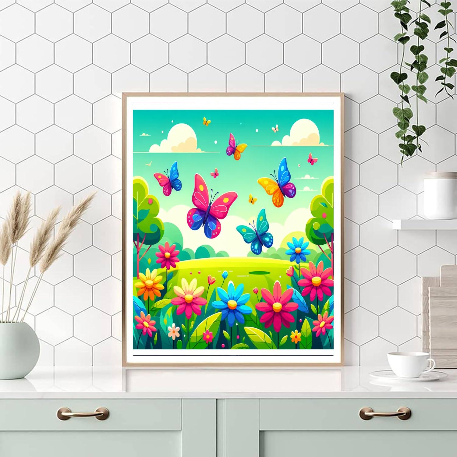 Garden Butterfly Gala Painting By Numbers Kit
