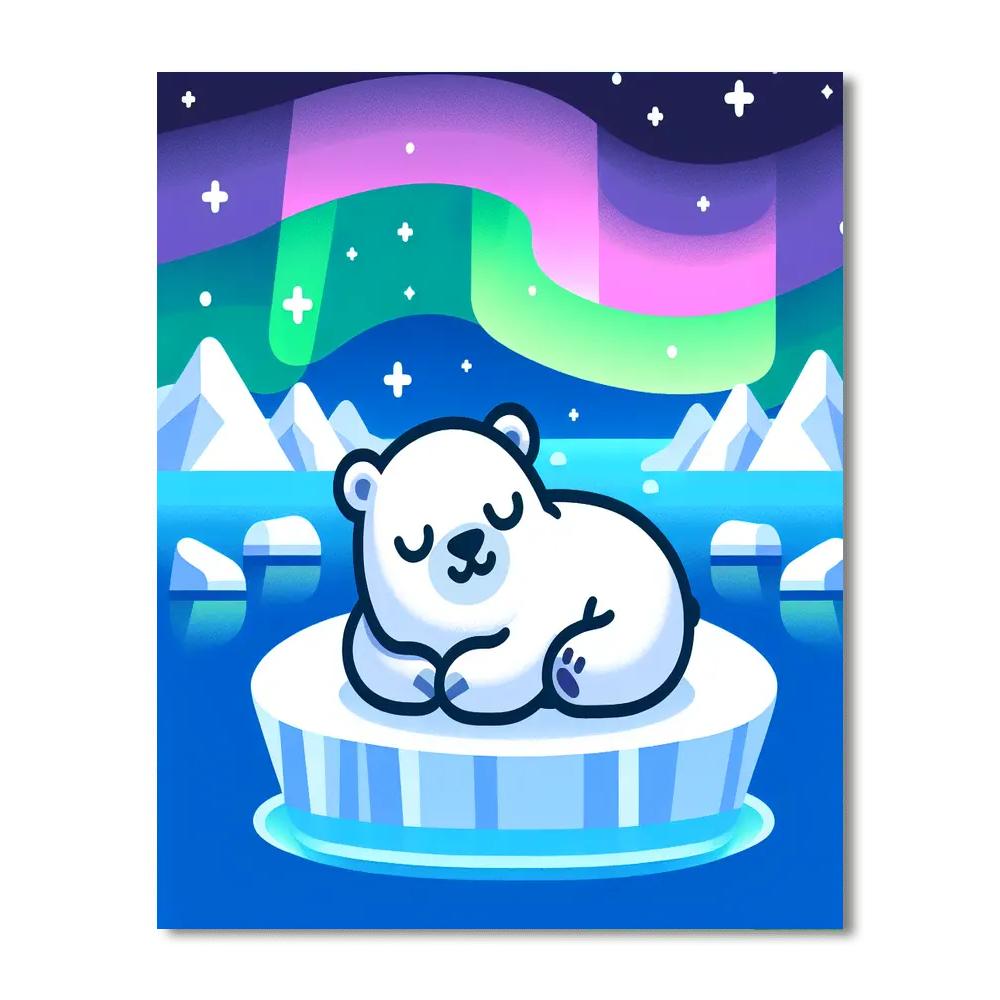 Cuddly Polar Bear Dreams Paint By Numbers Art