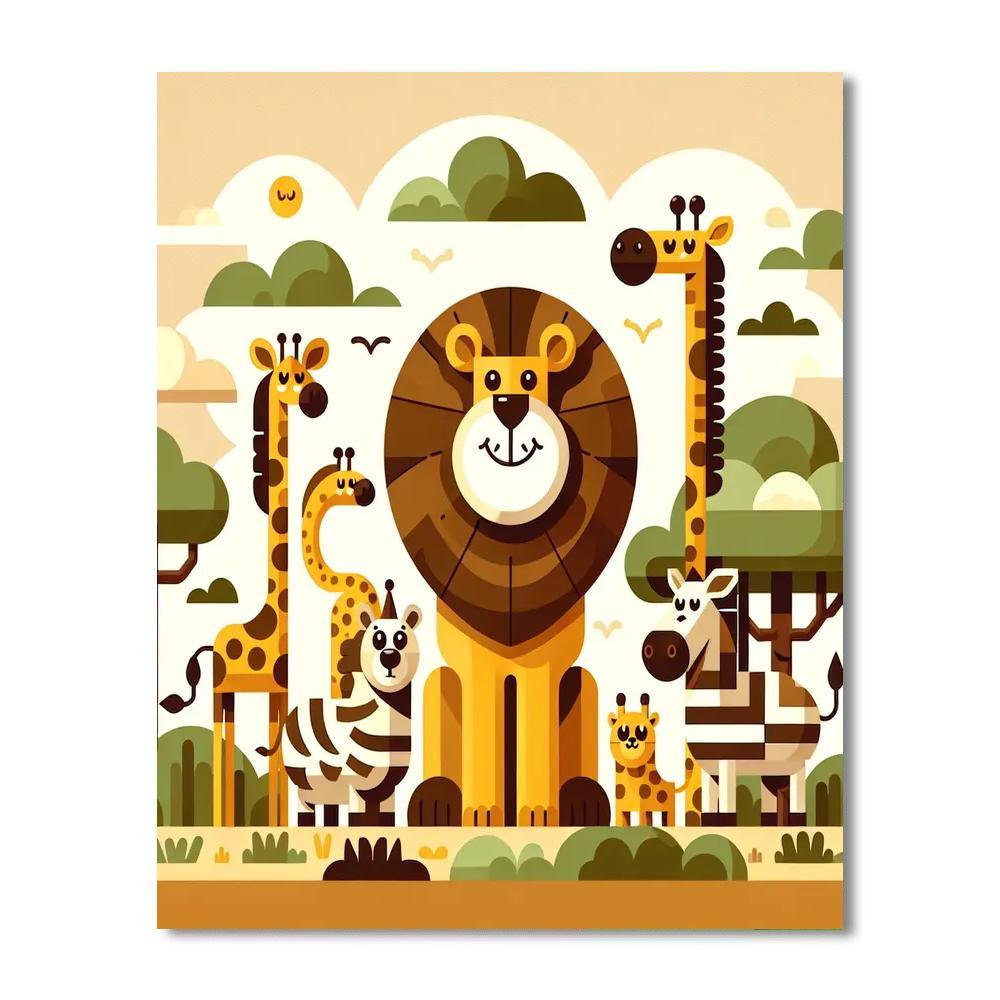 Cheery Jungle Safari Paint By Color