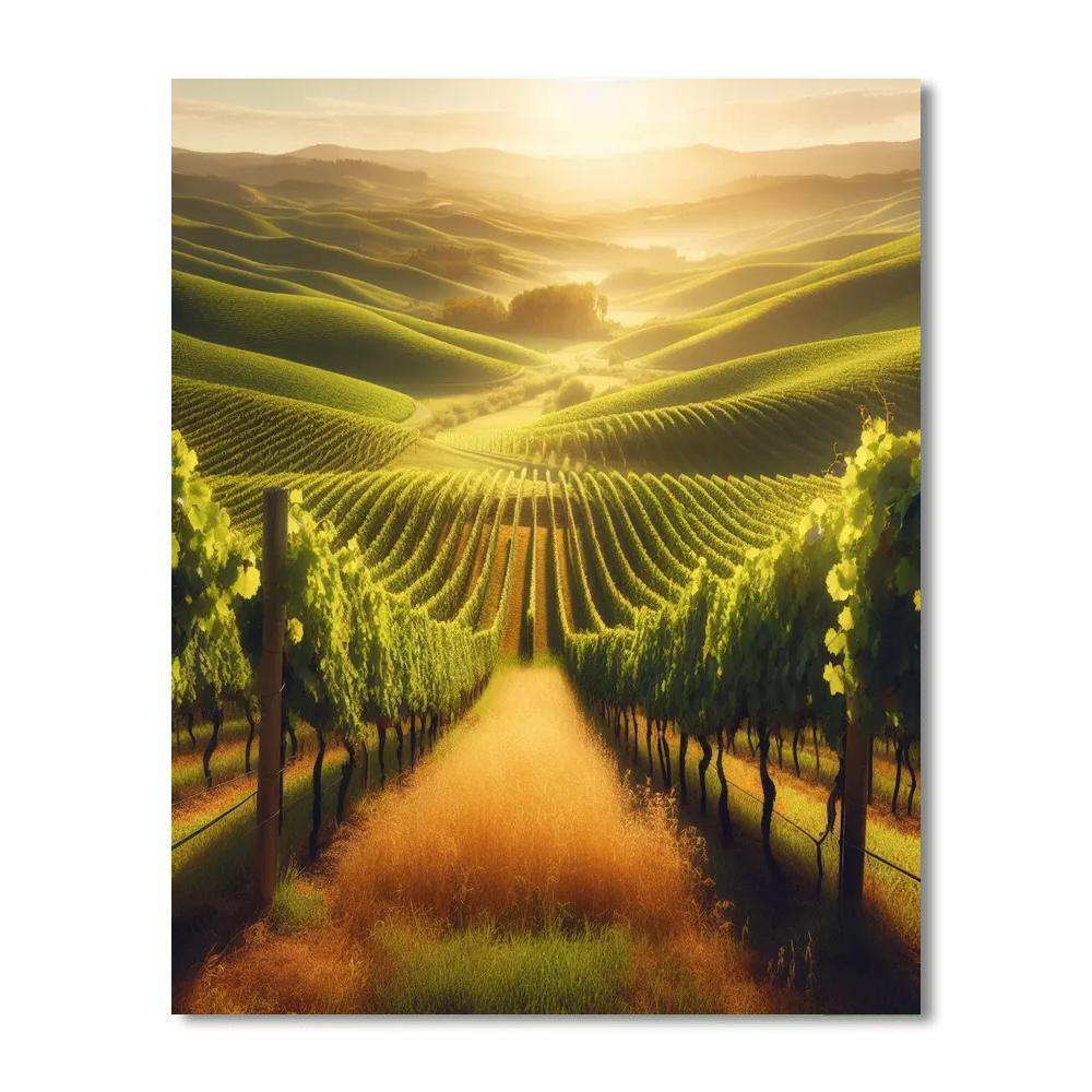 Sunny Vineyard Vista Paint By Numbers Art