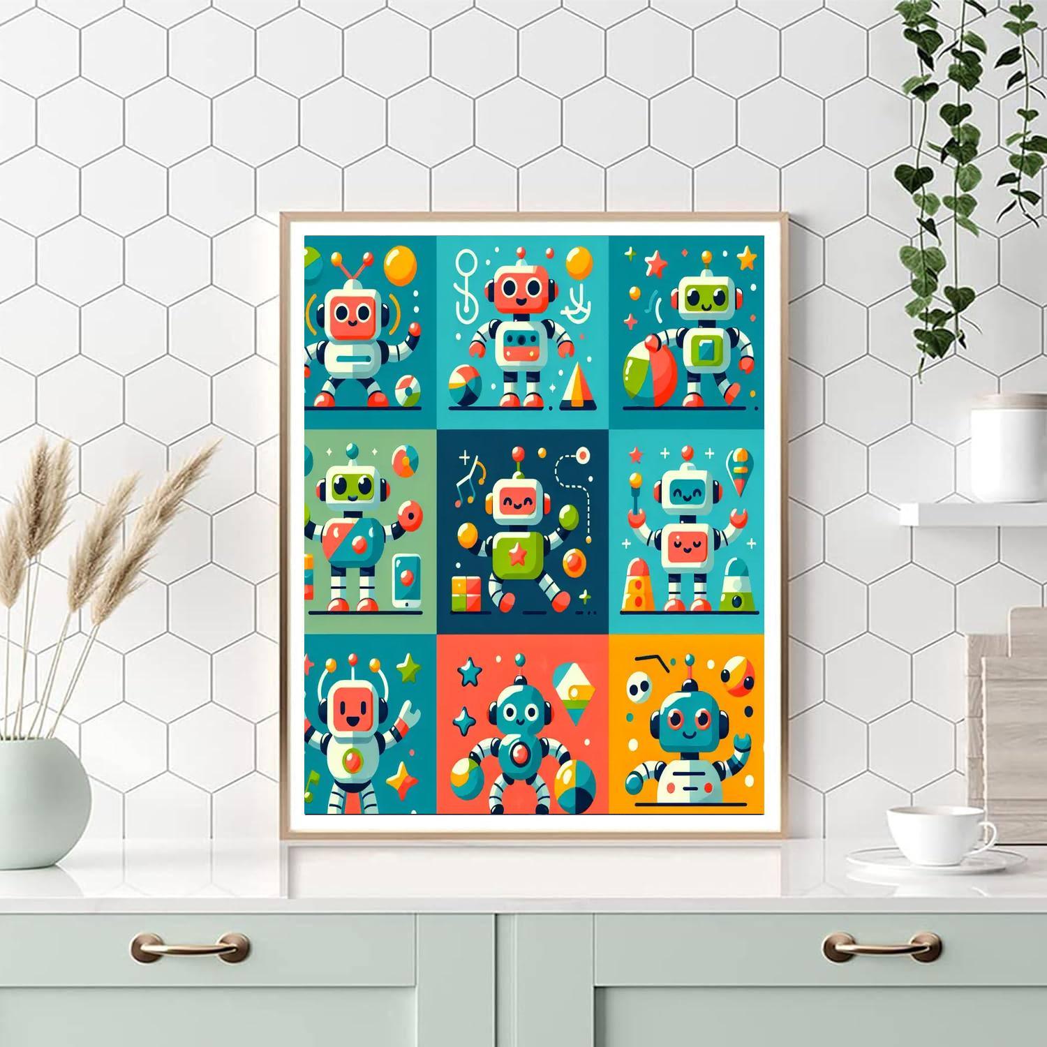 Cool Robots Painting By Numbers Kit