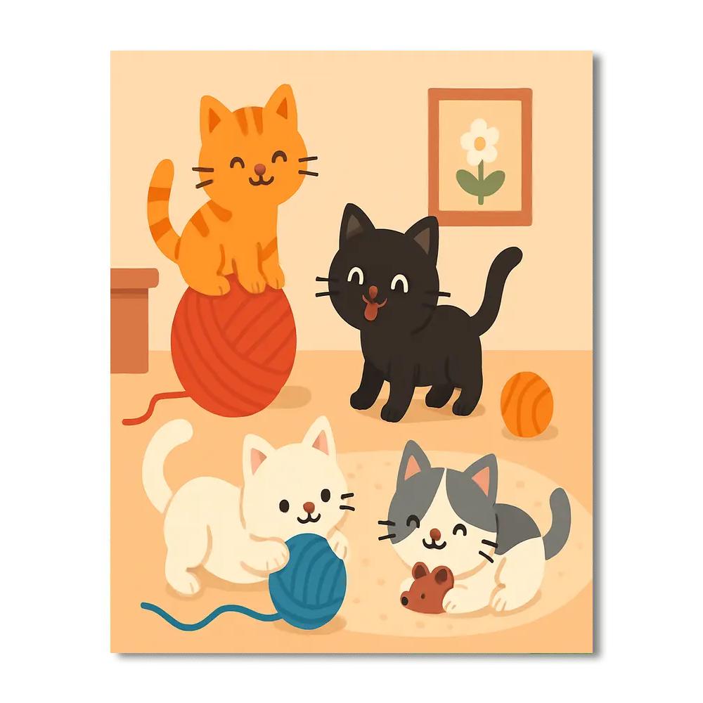 Adorable Kitten Kingdom Numbered Painting Kits