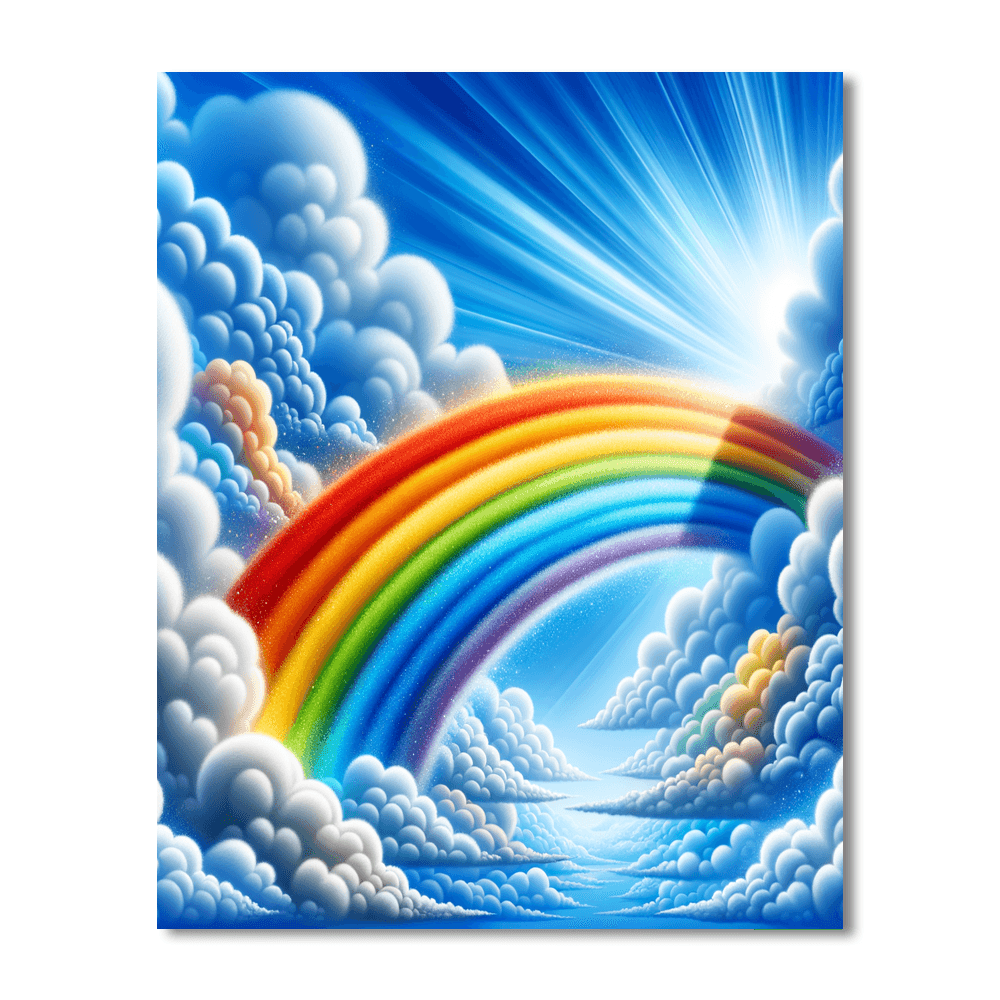 Rainbow In The Sky Number Painting