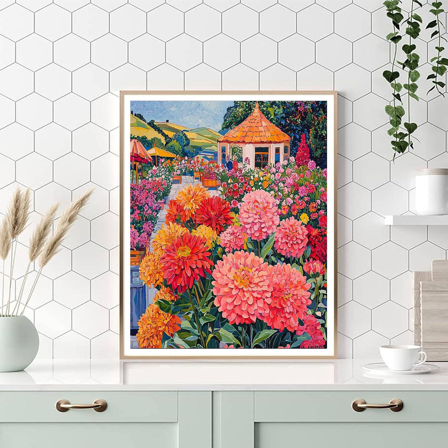 David Hockney Inspired Vivid Floral Display  Paint By Number