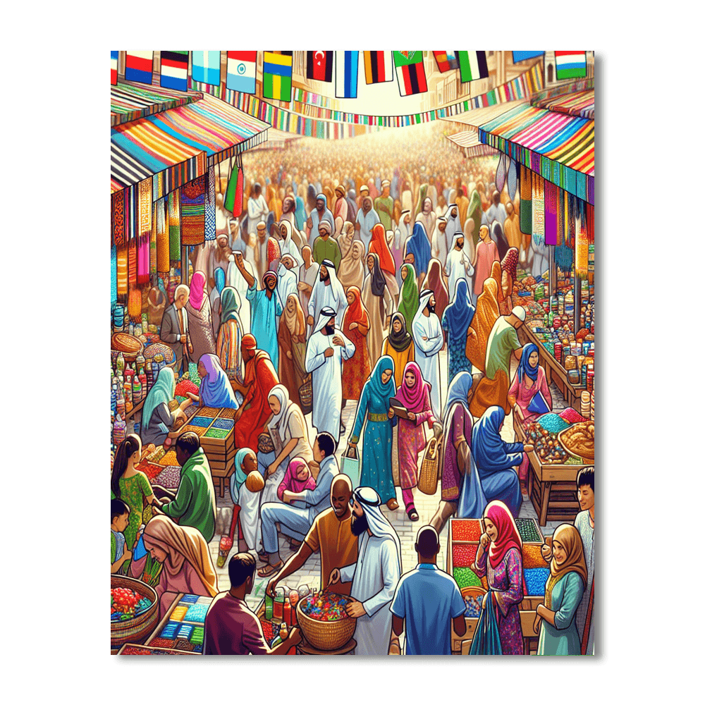 Joyful Market Festival Paint By Numbers Kits