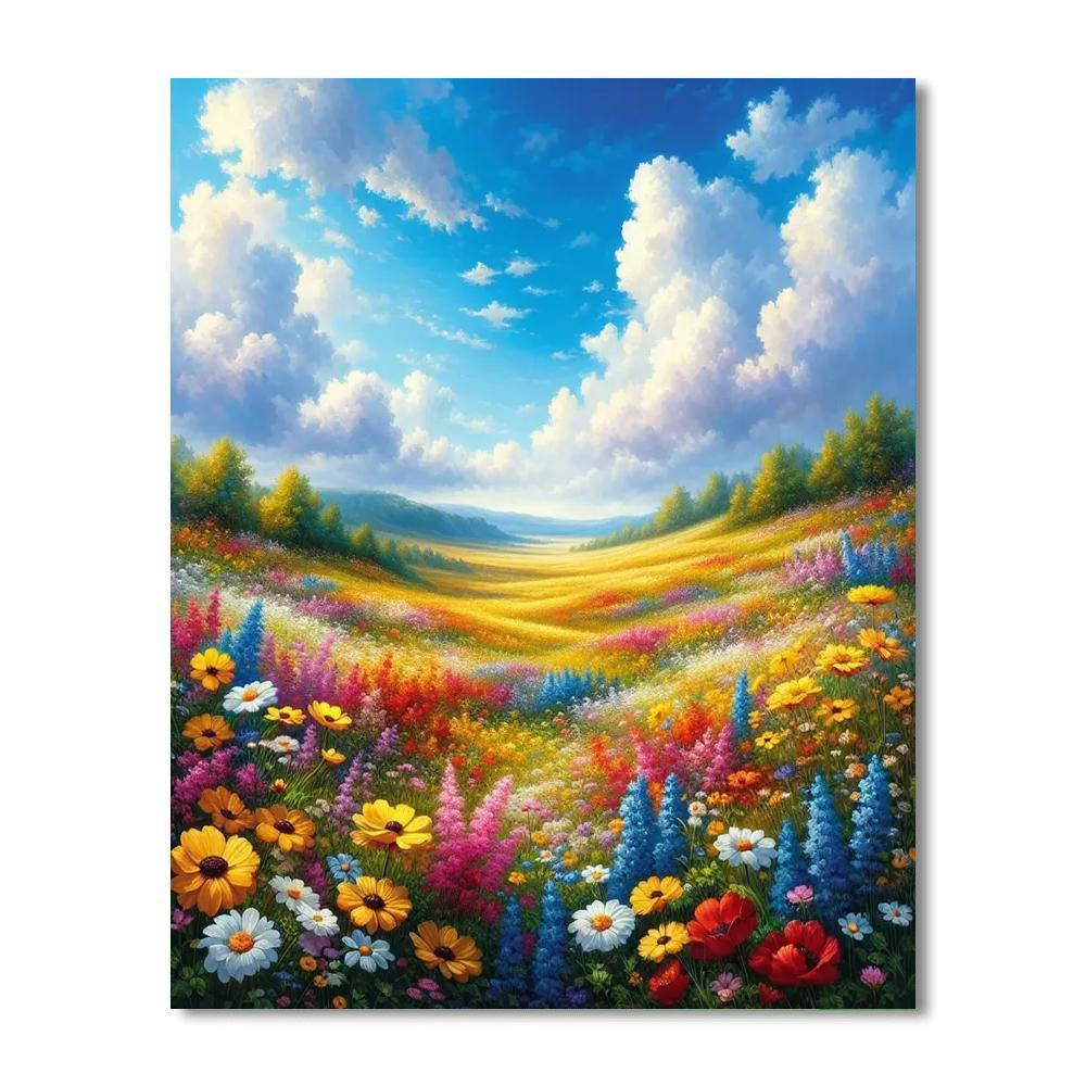 Vibrant Summer Meadow Paint By Color