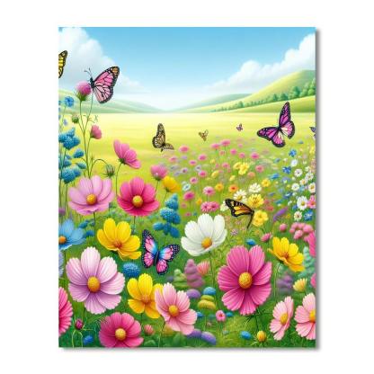 Charming Meadow Scene Paint By Number