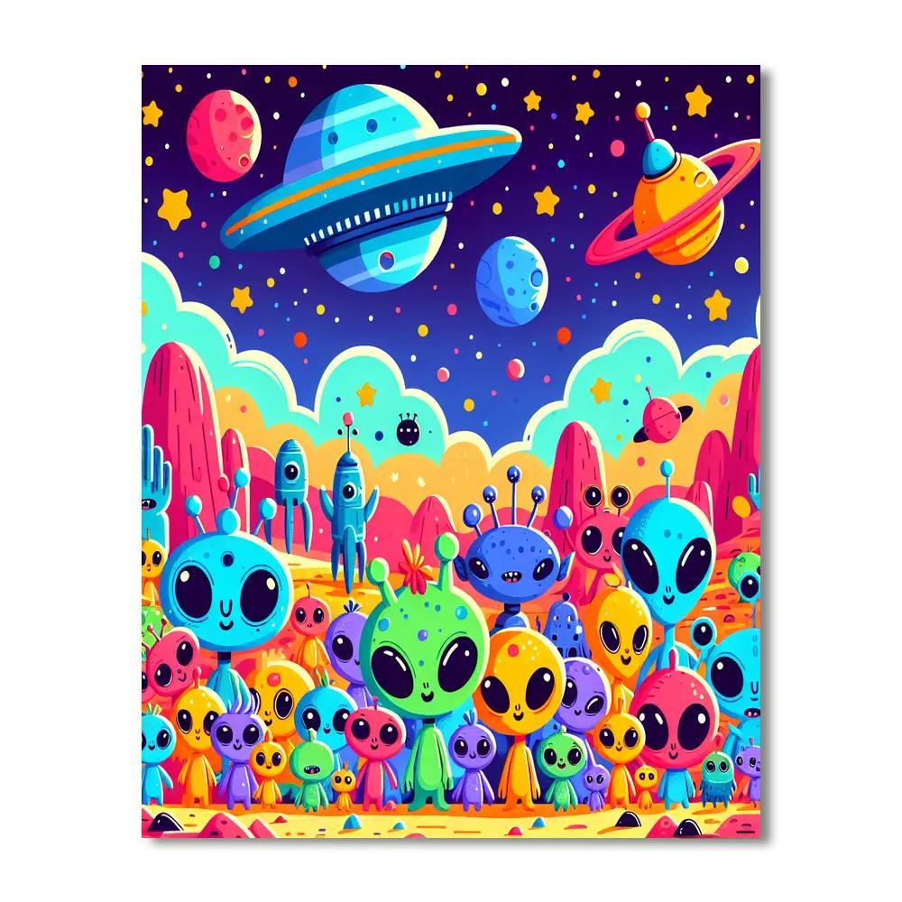 Alien Encounter Adventure Paint By Numbers Art
