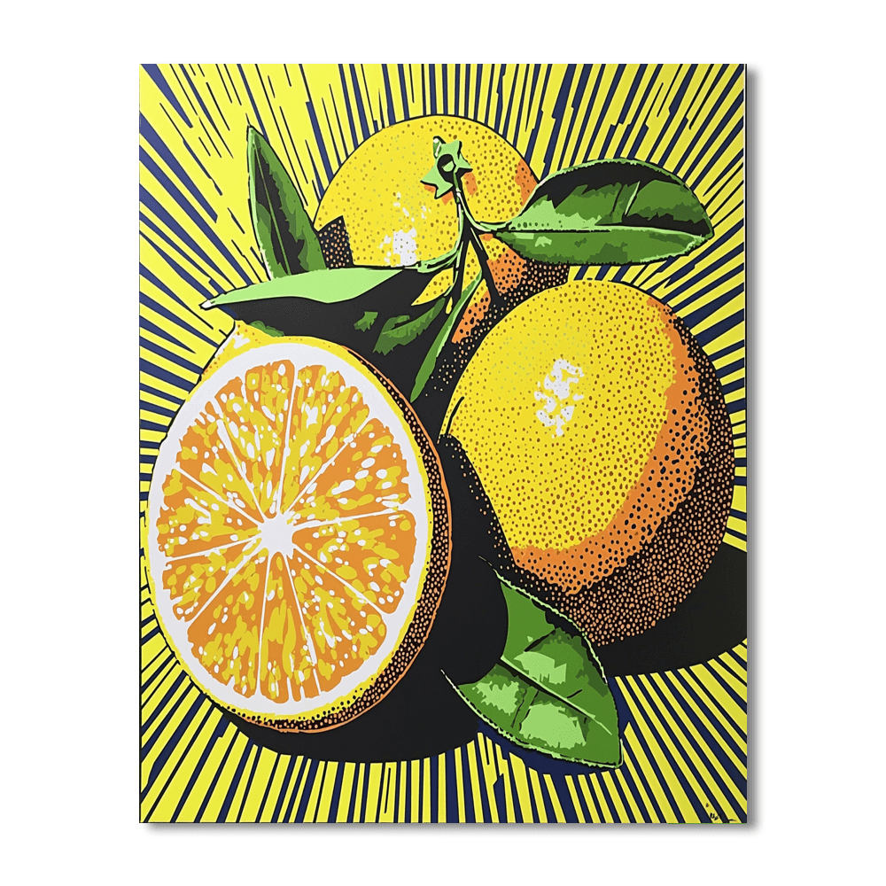 Roy Lichtenstein Inspired Pop Art Citrus Delight  Painting By Numbers Kit