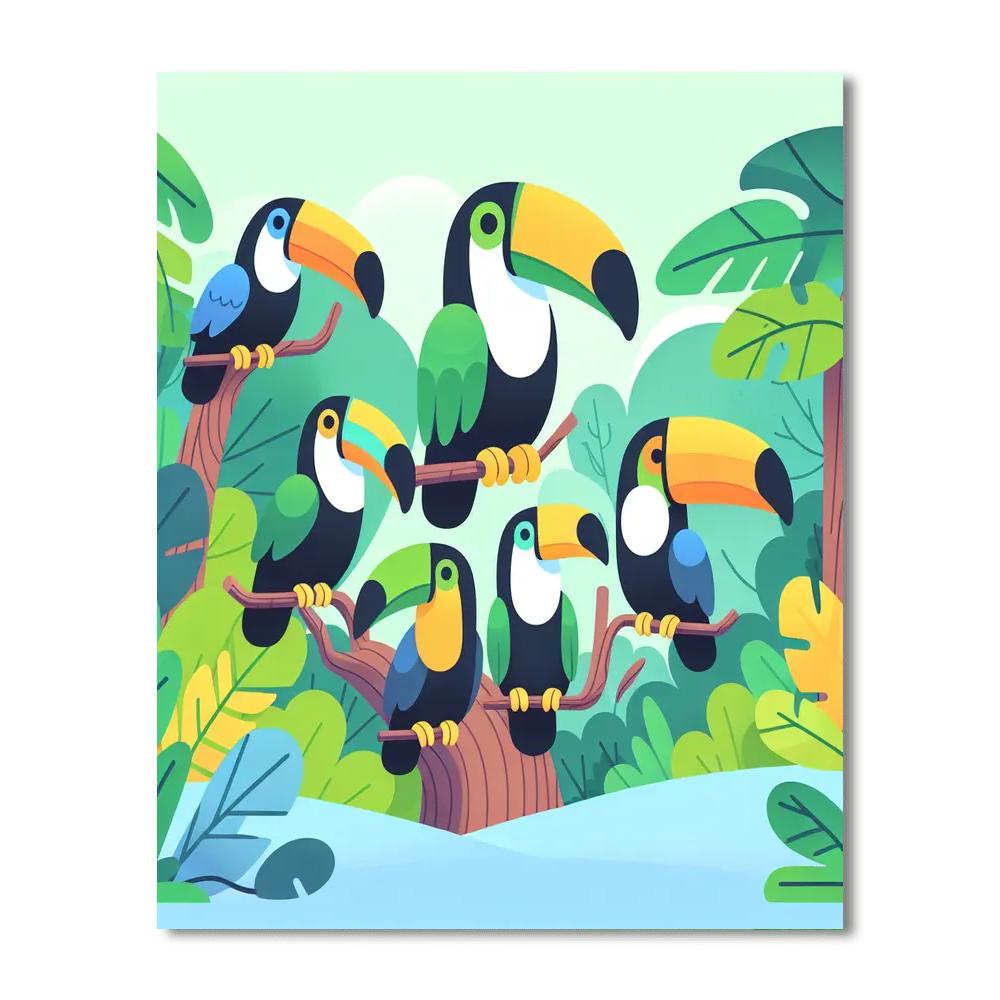 Rainforest Toucan Fiesta Paint By Numbers