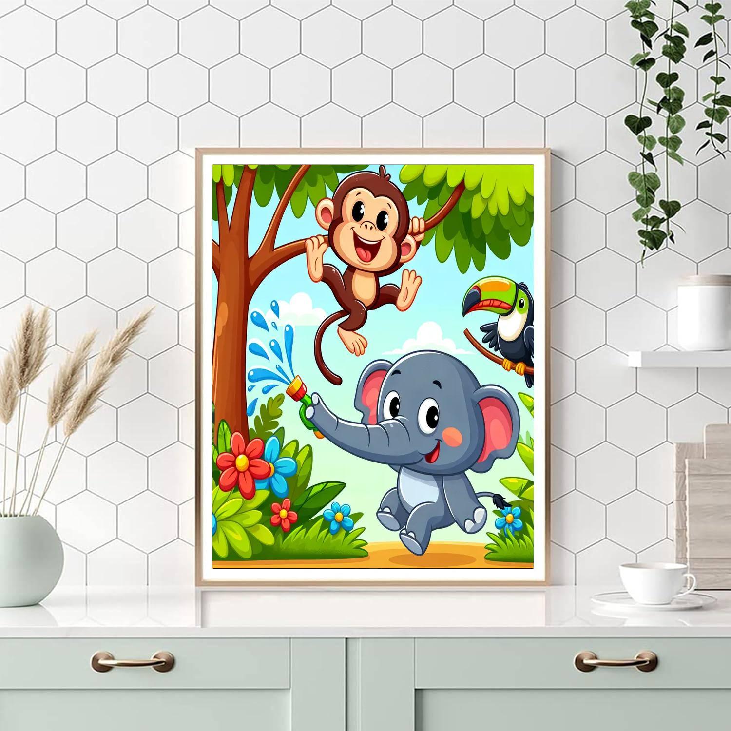 Charming Jungle Adventure Paint By Numbers Art