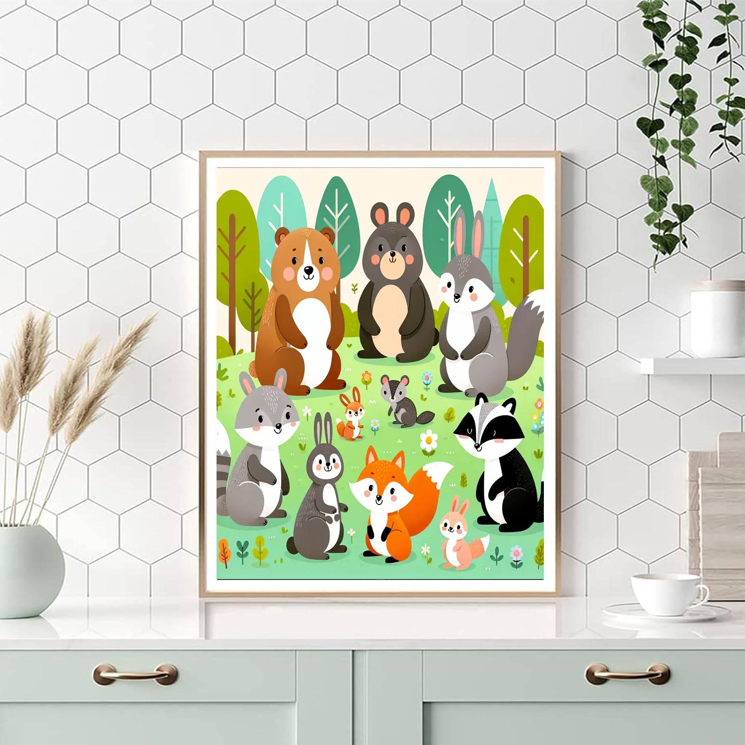 Bright Forest Friends Painting Number Kit