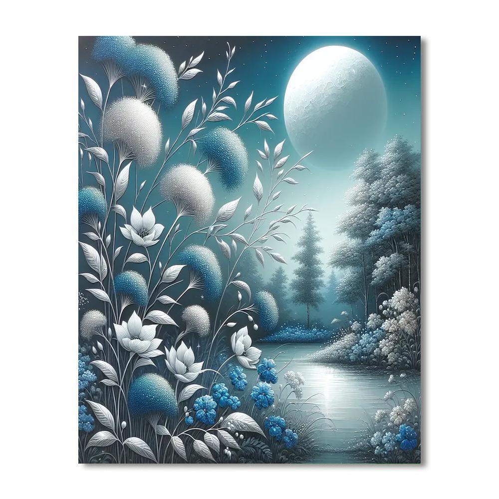Moonlit Garden Dream Numbered Painting Kits