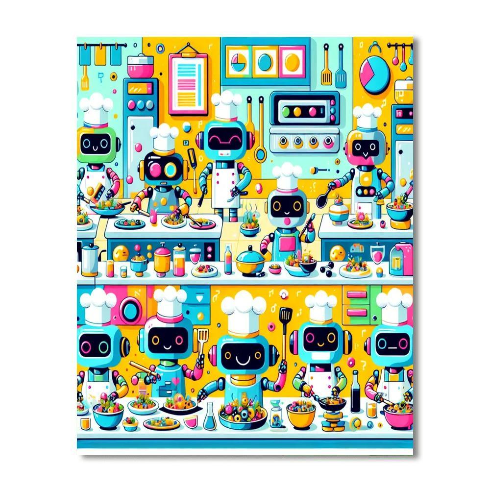 Robot Chef Extravaganza Paint By Color