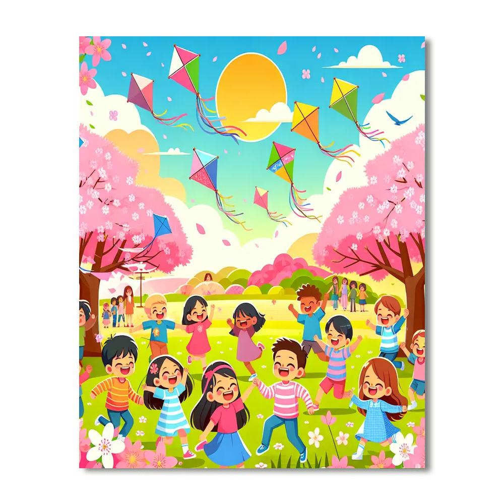 Cheery Cherry Blossom Celebration Painting Number Kit