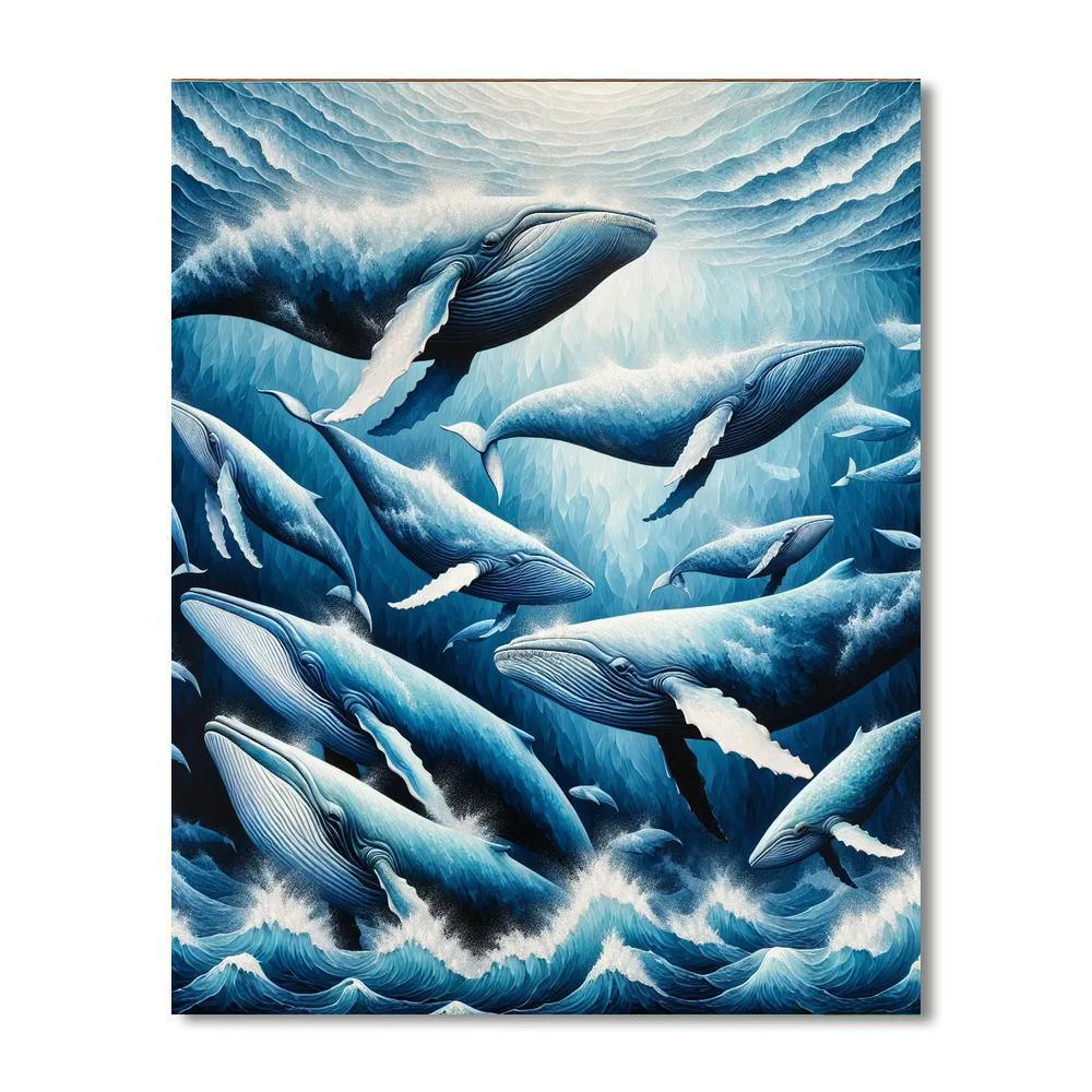Whale Symphony Migration Painting Number Kit