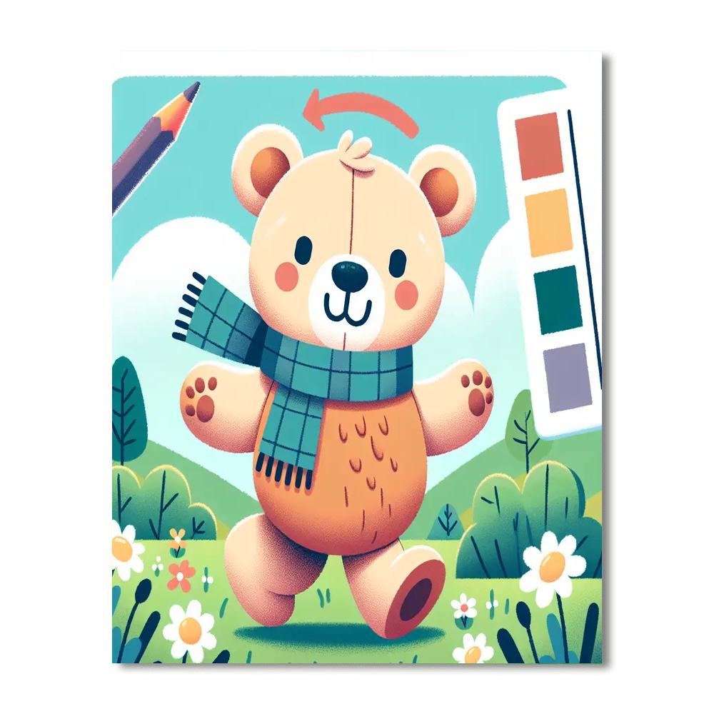 Adventurous Teddy Bear Painting By Numbers Kit