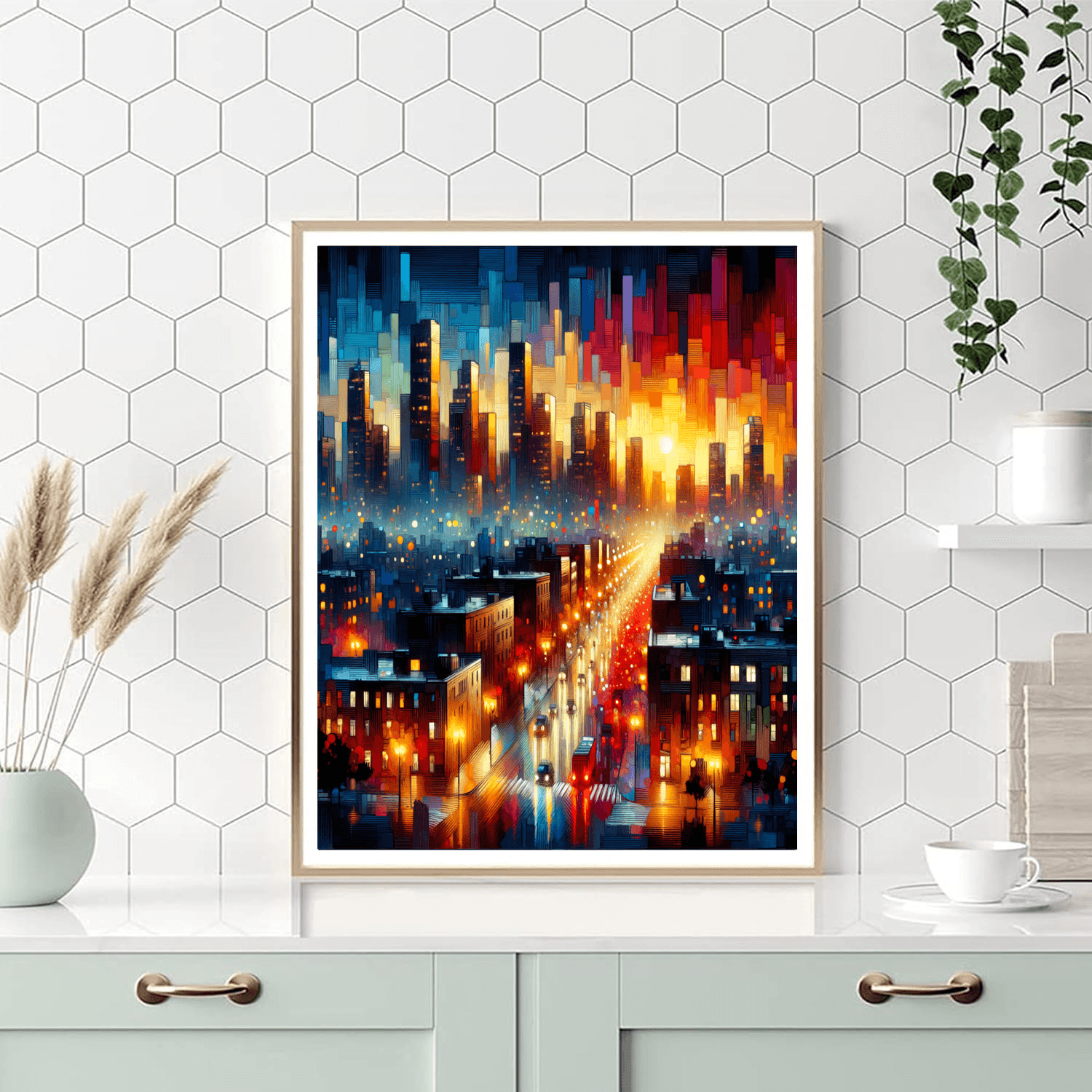Dynamic Cityscape Energy Paint By Numbers Art