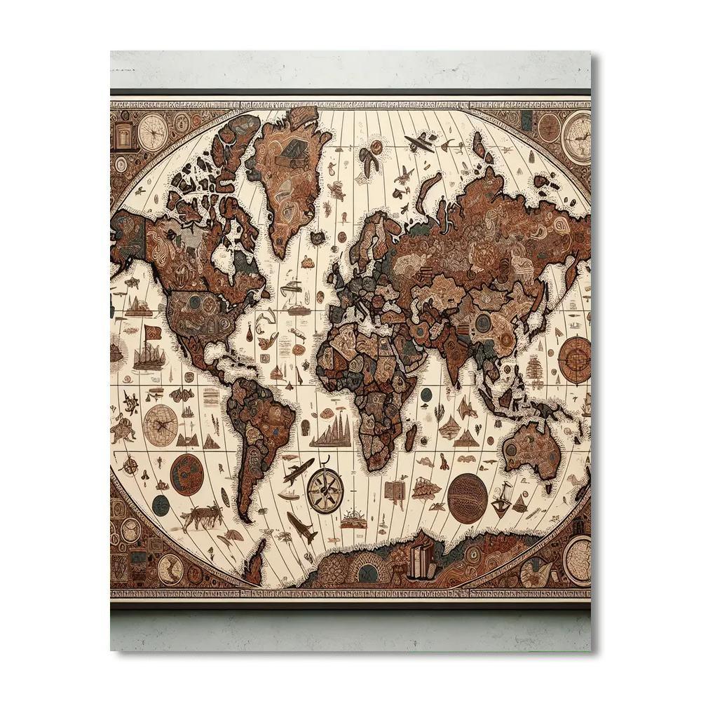 Adventure Awaits Map Paint By Color